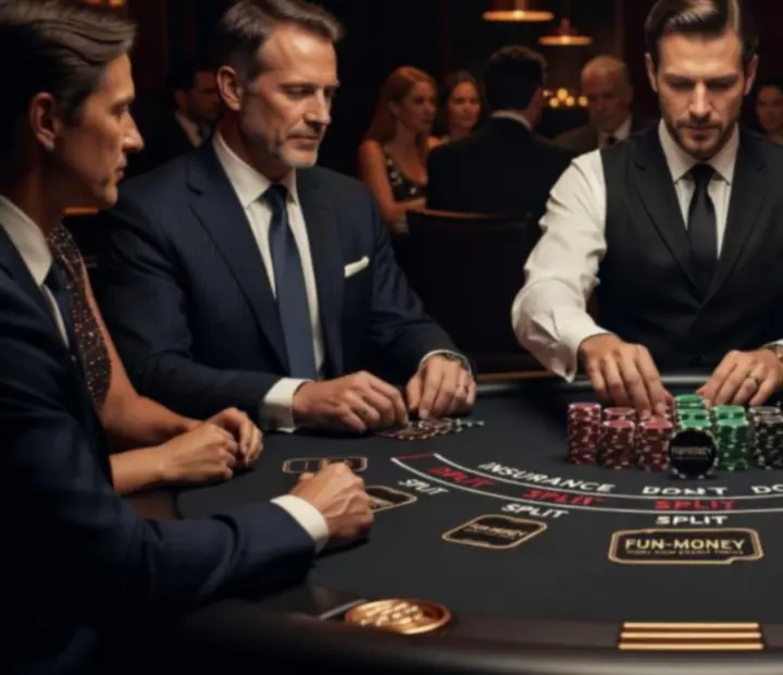 Stanowisko blackjacka z profesjonalną obsługą