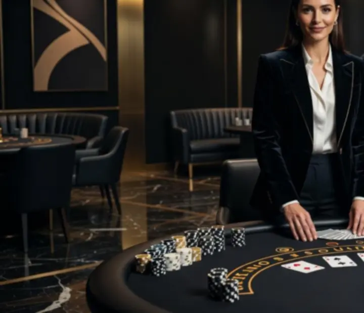 Profesjonalny krupier i prowadzący podczas eleganckiego wydarzenia