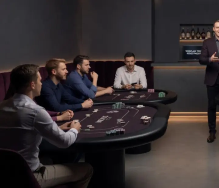 Pokerowa noc integracyjna we Wrocławiu z rekreacyjnymi stołami pokerowymi