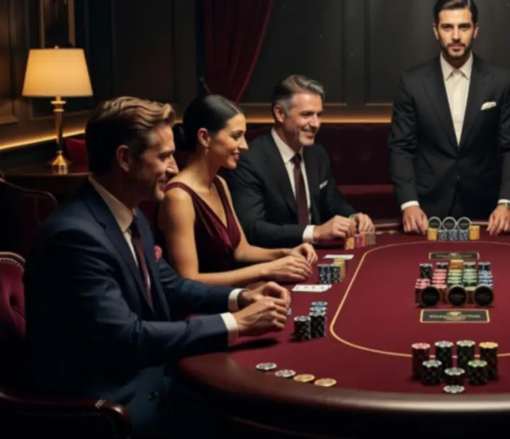 Stół pokerowy z żetonami i kartami podczas eleganckiego wieczoru